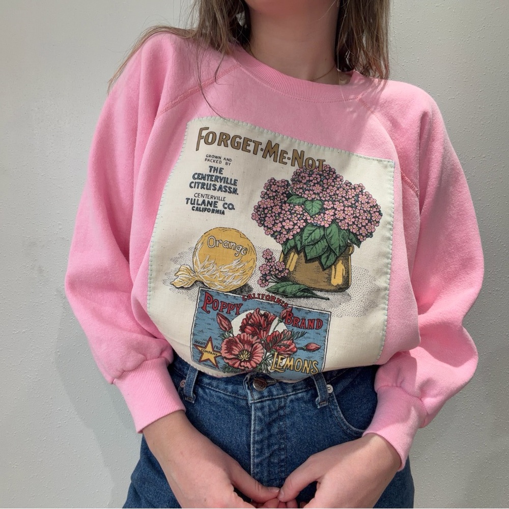 Vintage Pink Patchwork Sweatshirt - image 3